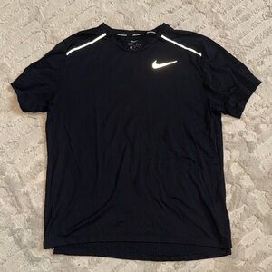 Nike Men's Black Dri-FIT Running Tee with Reflective Accents L